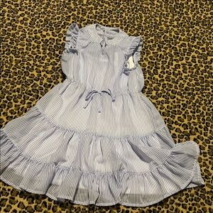 Pippa & Julie Girls size 6x Striped Blue and White Kids Dress